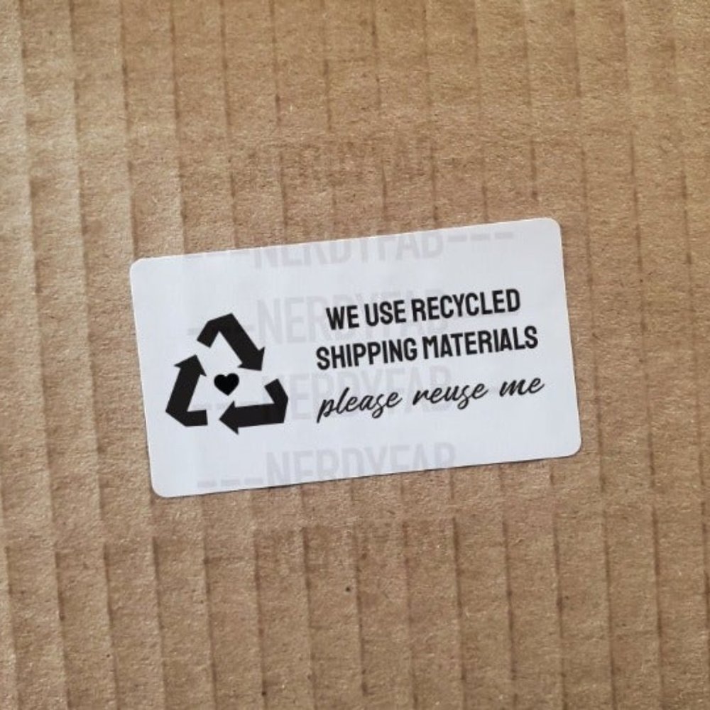Recycled Packaging Sticker, Recycled Box